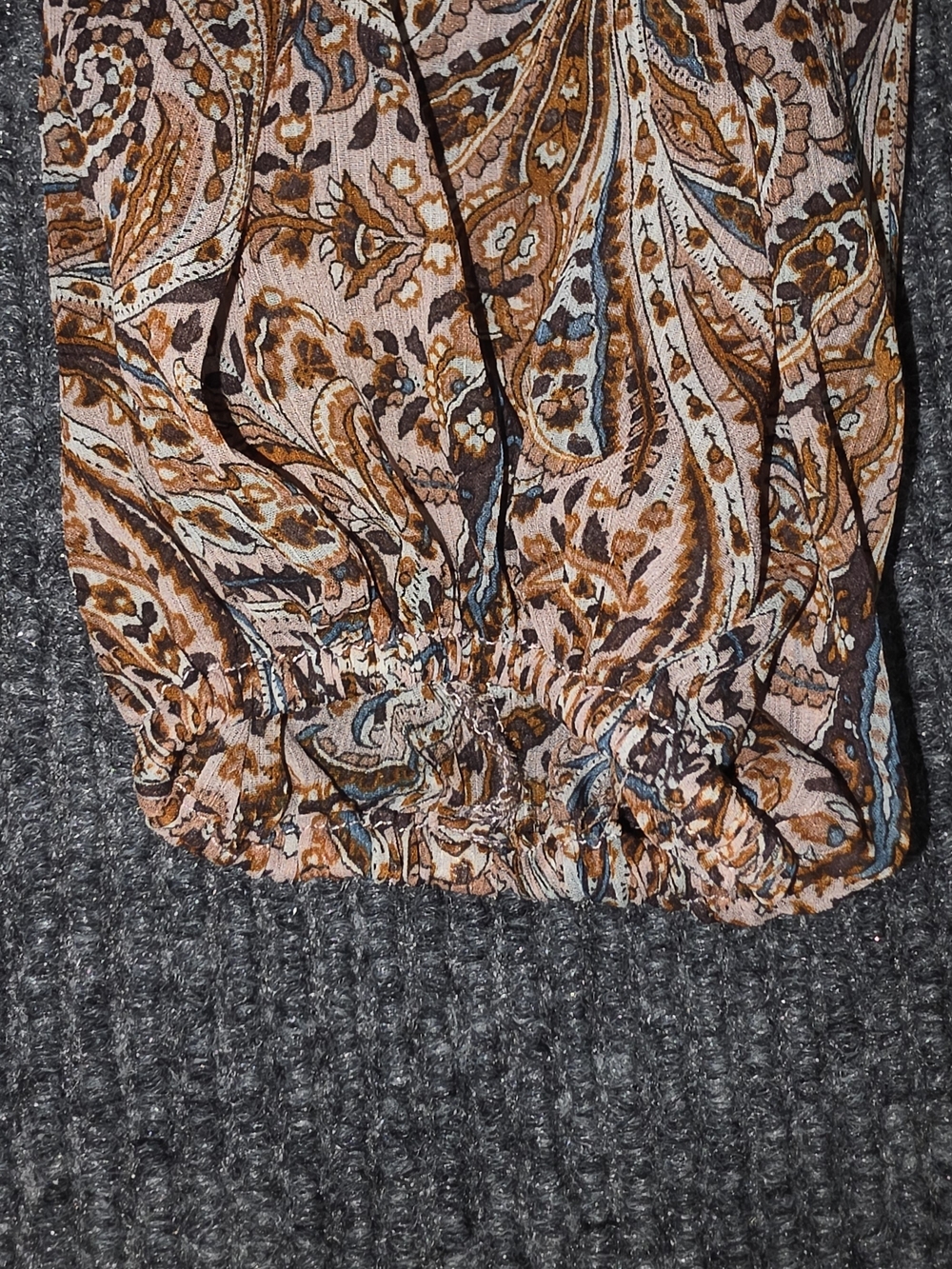 Rachel Zoe Paisley Peasant Blouse in Tan and Brown - Picture 4 of 6
